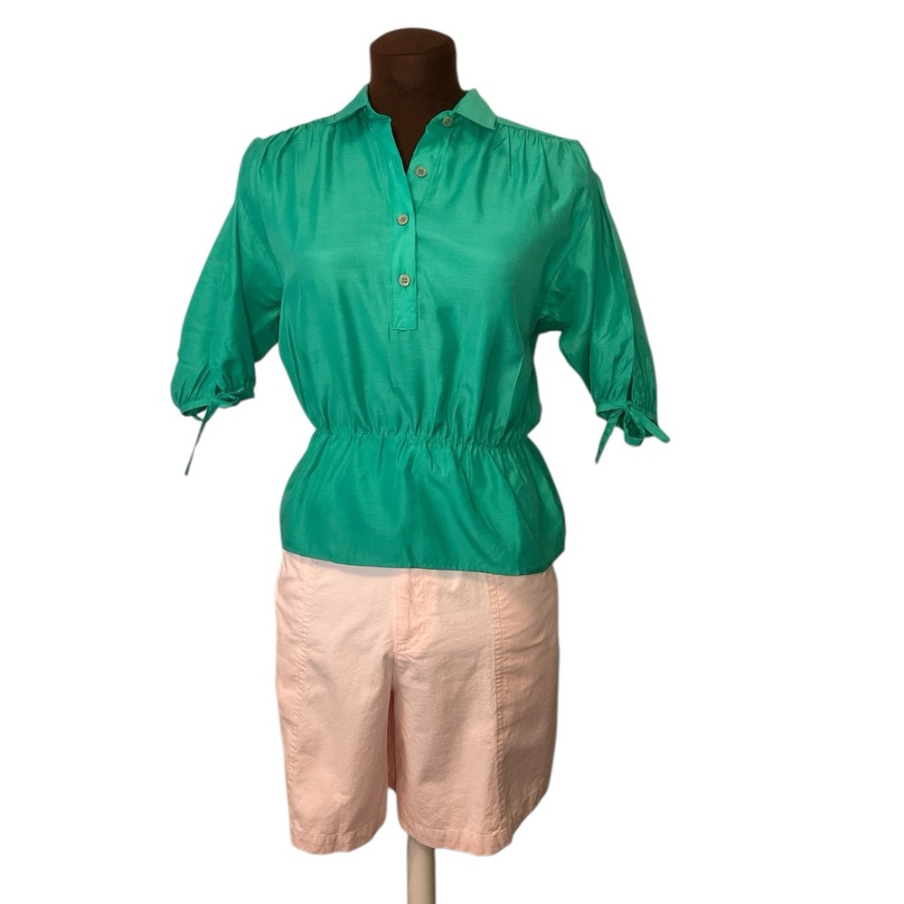 Vintage green cropped blouse